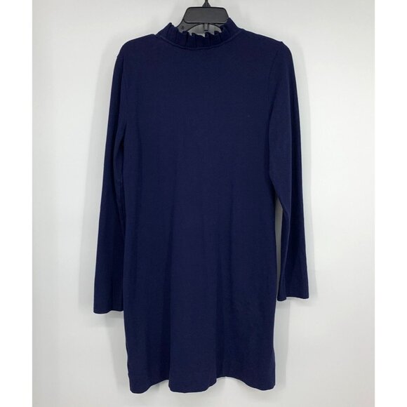 Lilly Pulitzer Dress Clary Polo Blue Long Sleeve V Neck Embroidered - Picture 8 of 10